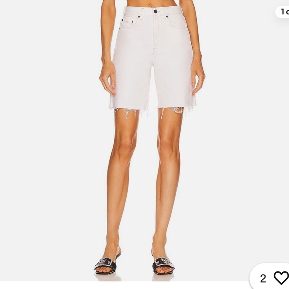 🩳GRLFRND Quinn High Rise 90’s Denim Shorts Women’s Size 29 White Distressed NWT✨ - Picture 1 of 8